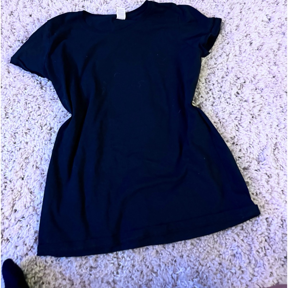 Fruit of the loom cotton simple basic all black women’s comfortable T-sh…